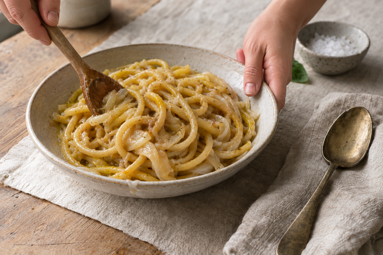 Bigoli in Salsa Recipe (Venetian Pasta), step photo 2