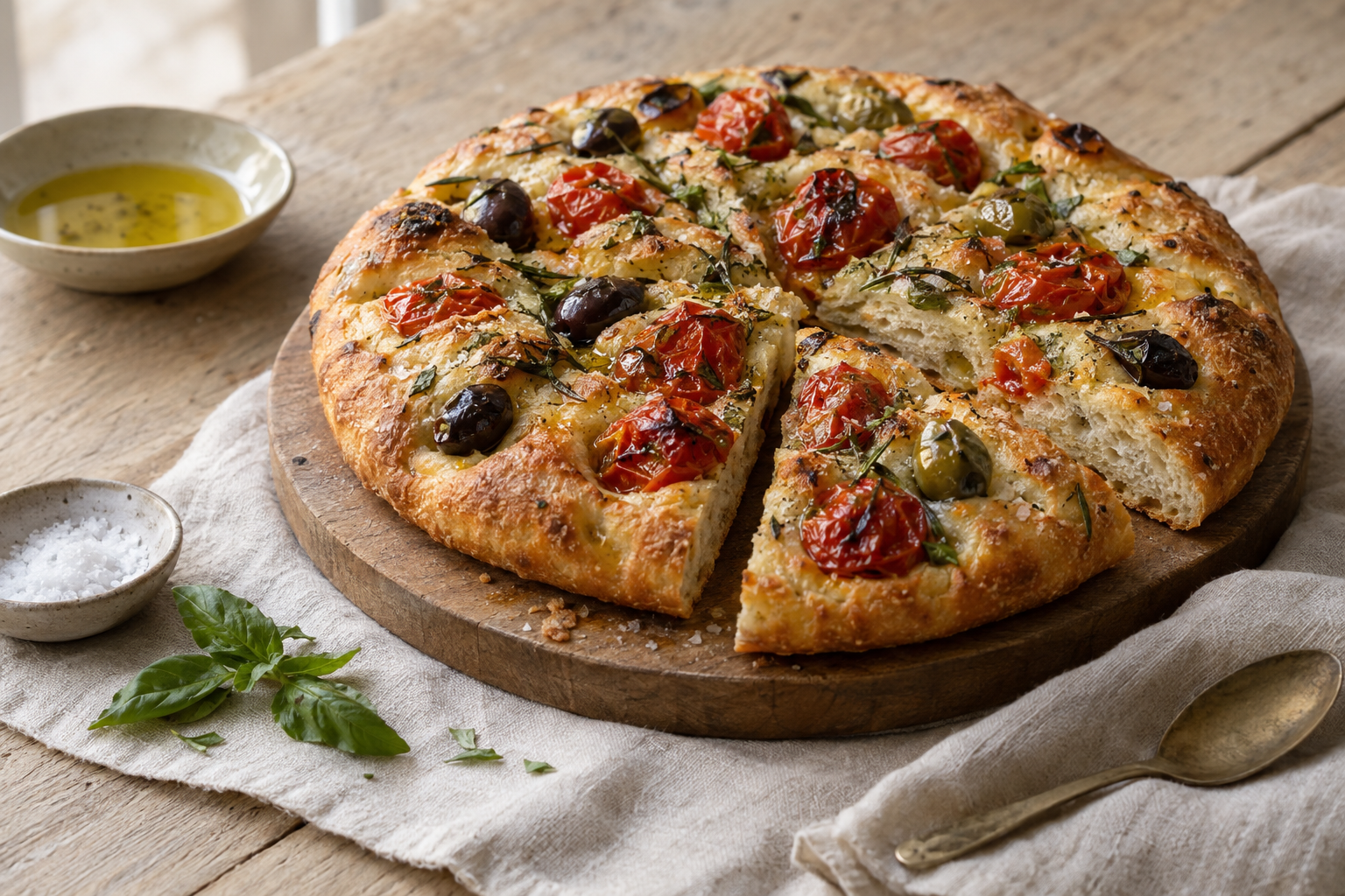 Focaccia Barese Recipe with Tomatoes