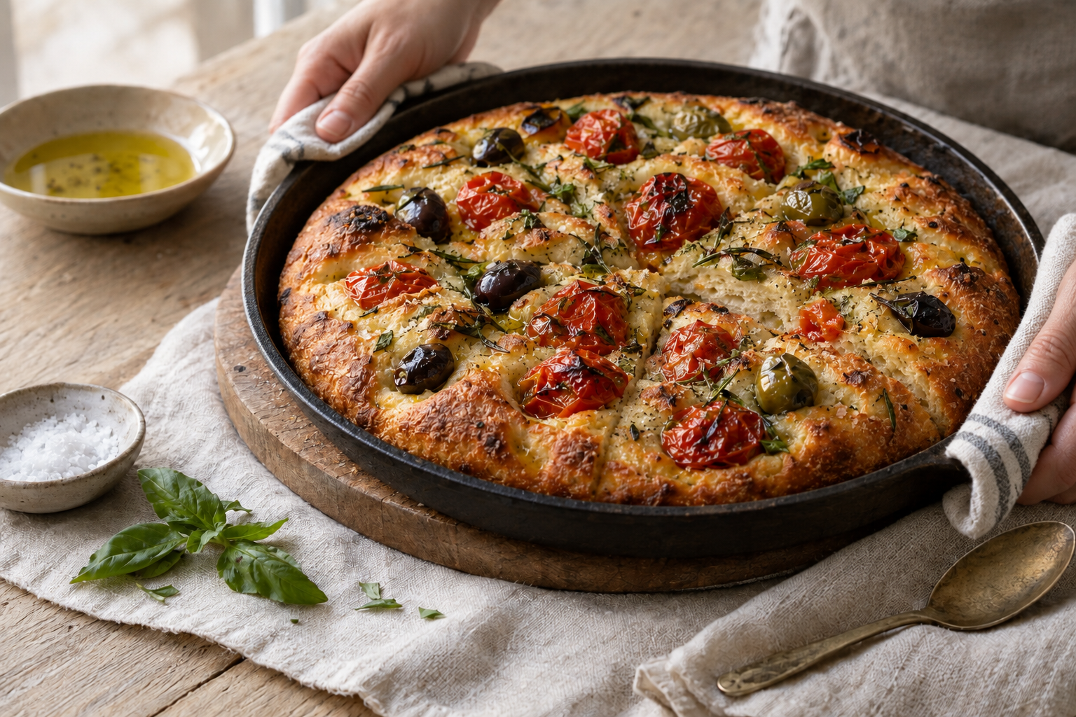 Focaccia Barese Recipe with Tomatoes, step photo 4