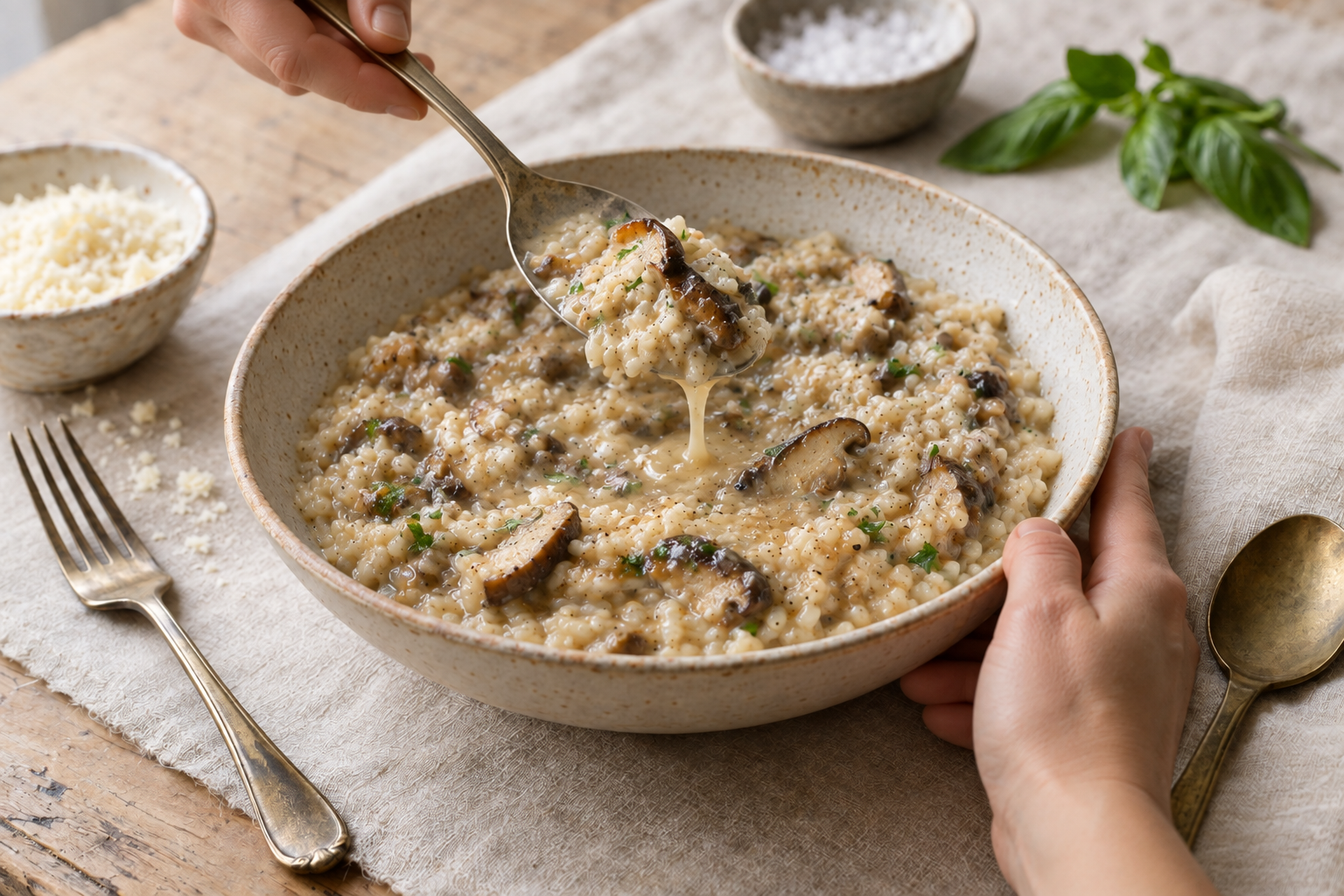 Porcini Mushroom Risotto Recipe, step photo 3