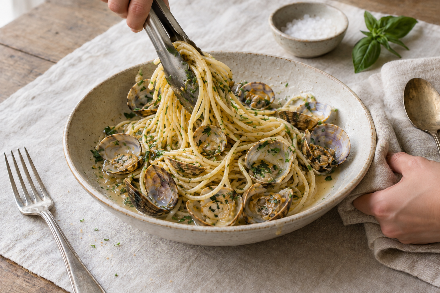 Spaghetti alle Vongole Recipe, step photo 3