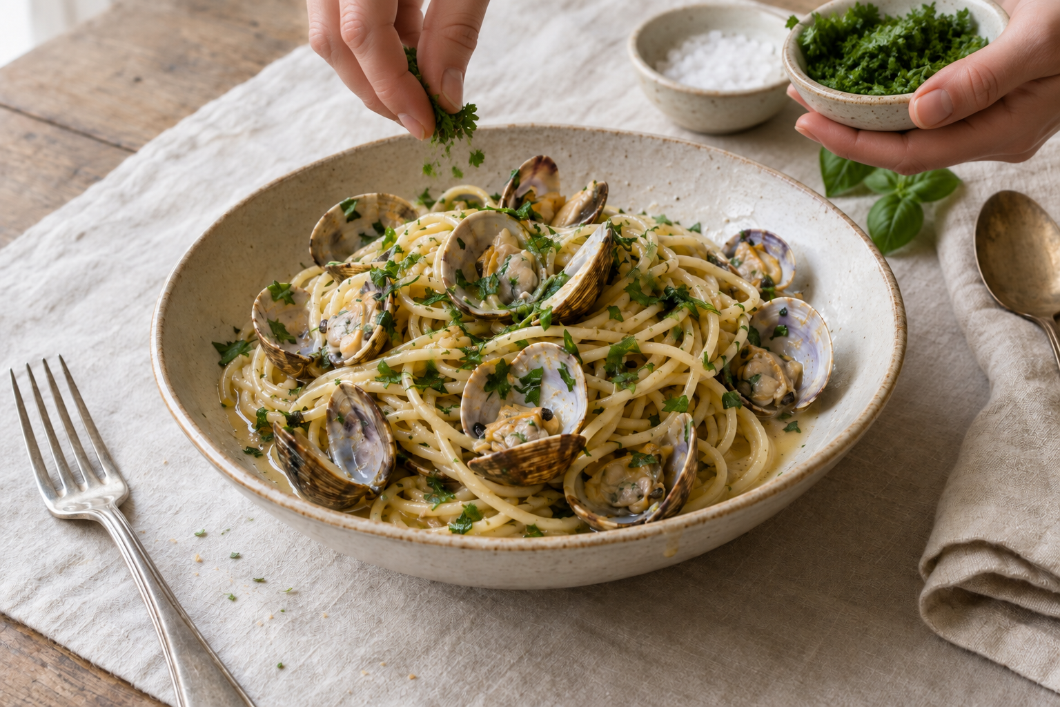 Spaghetti alle Vongole Recipe, step photo 4