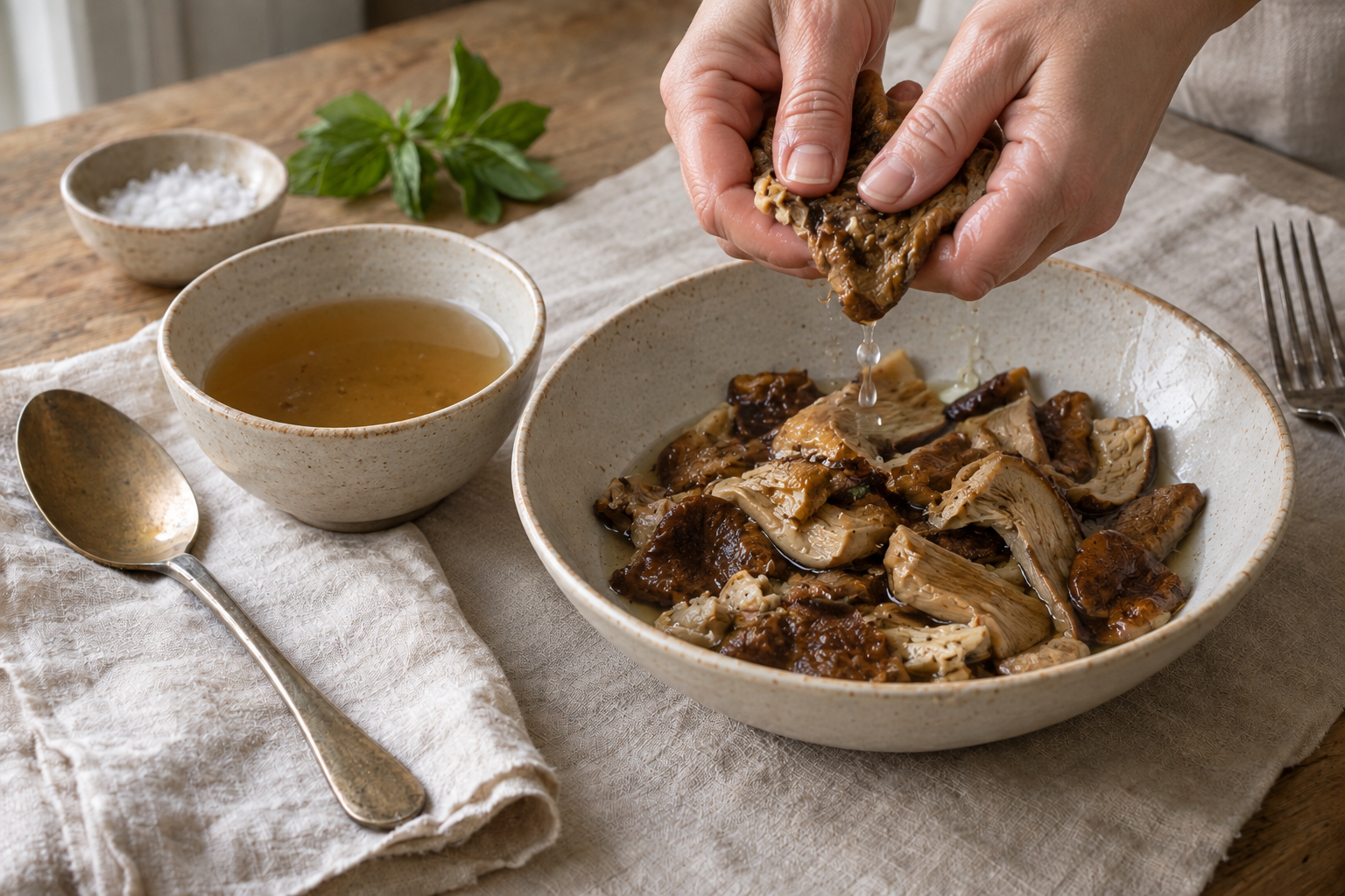 Tajarin with Porcini Mushrooms, step photo 1