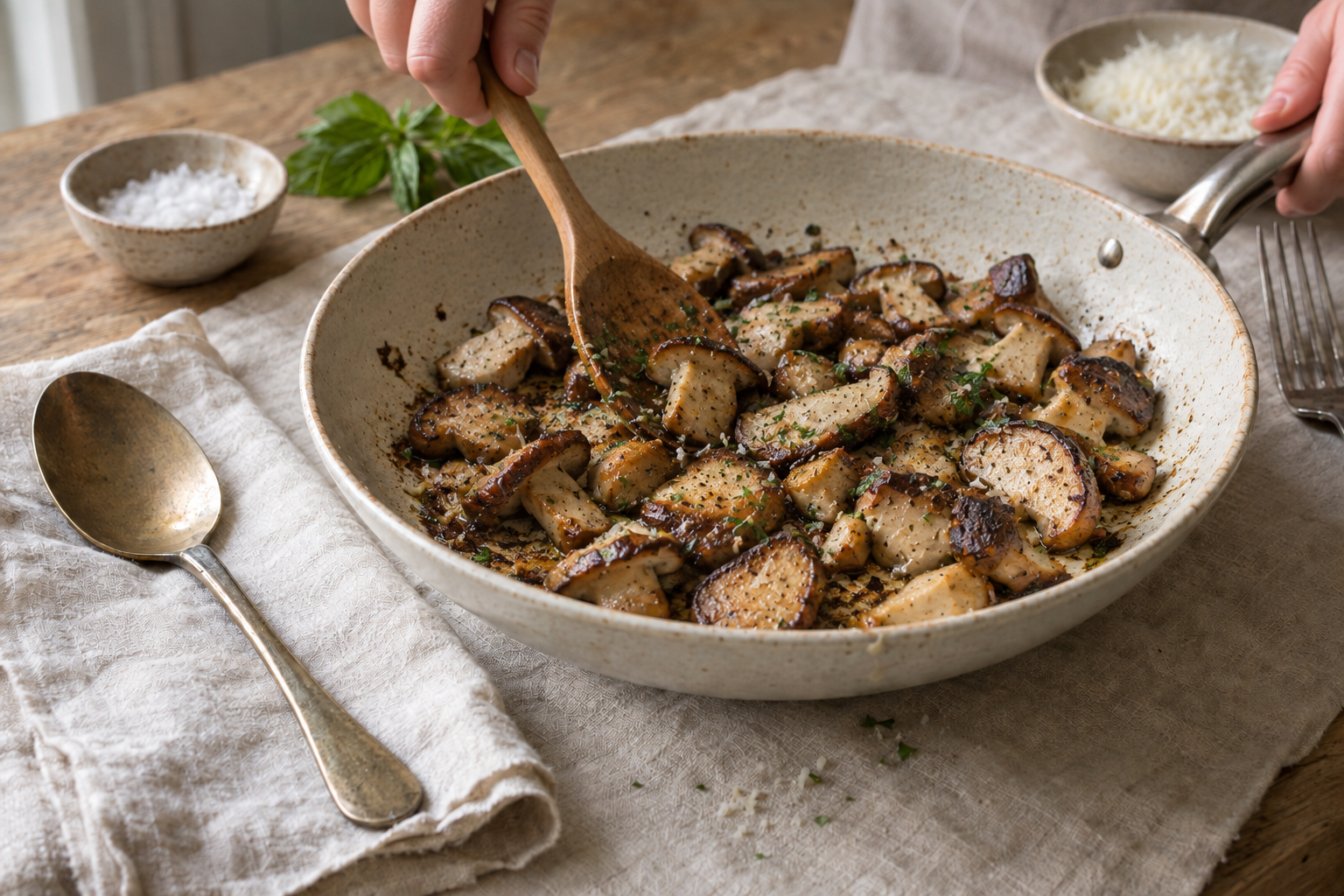 Tajarin with Porcini Mushrooms, step photo 2