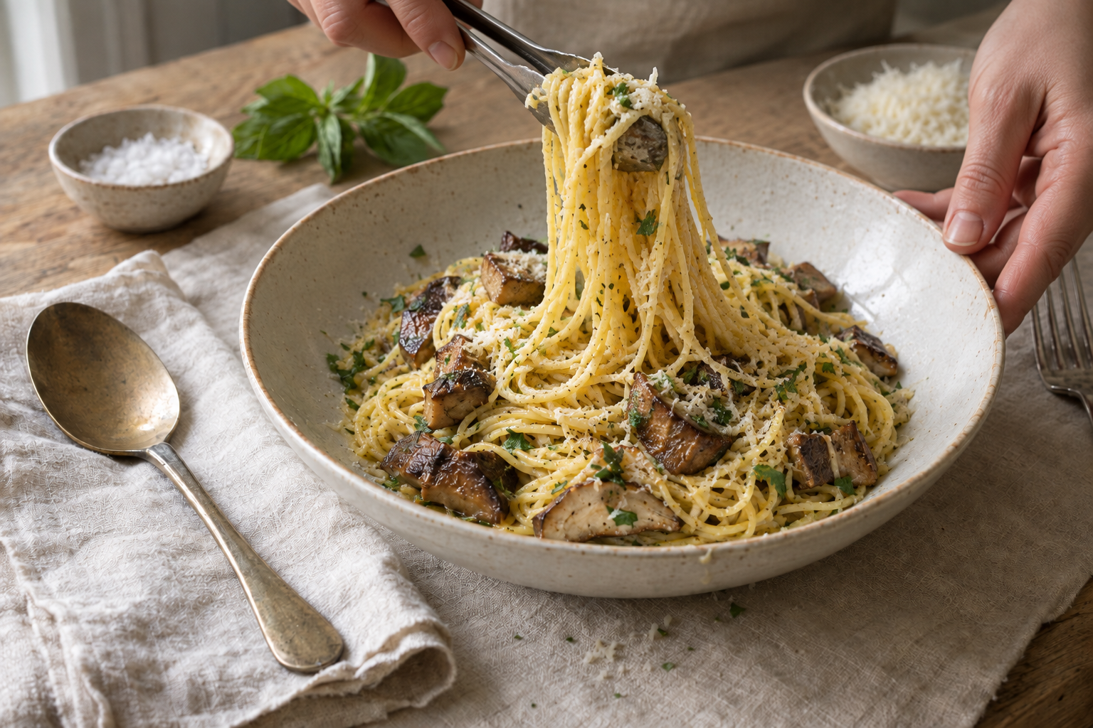 Tajarin with Porcini Mushrooms, step photo 3