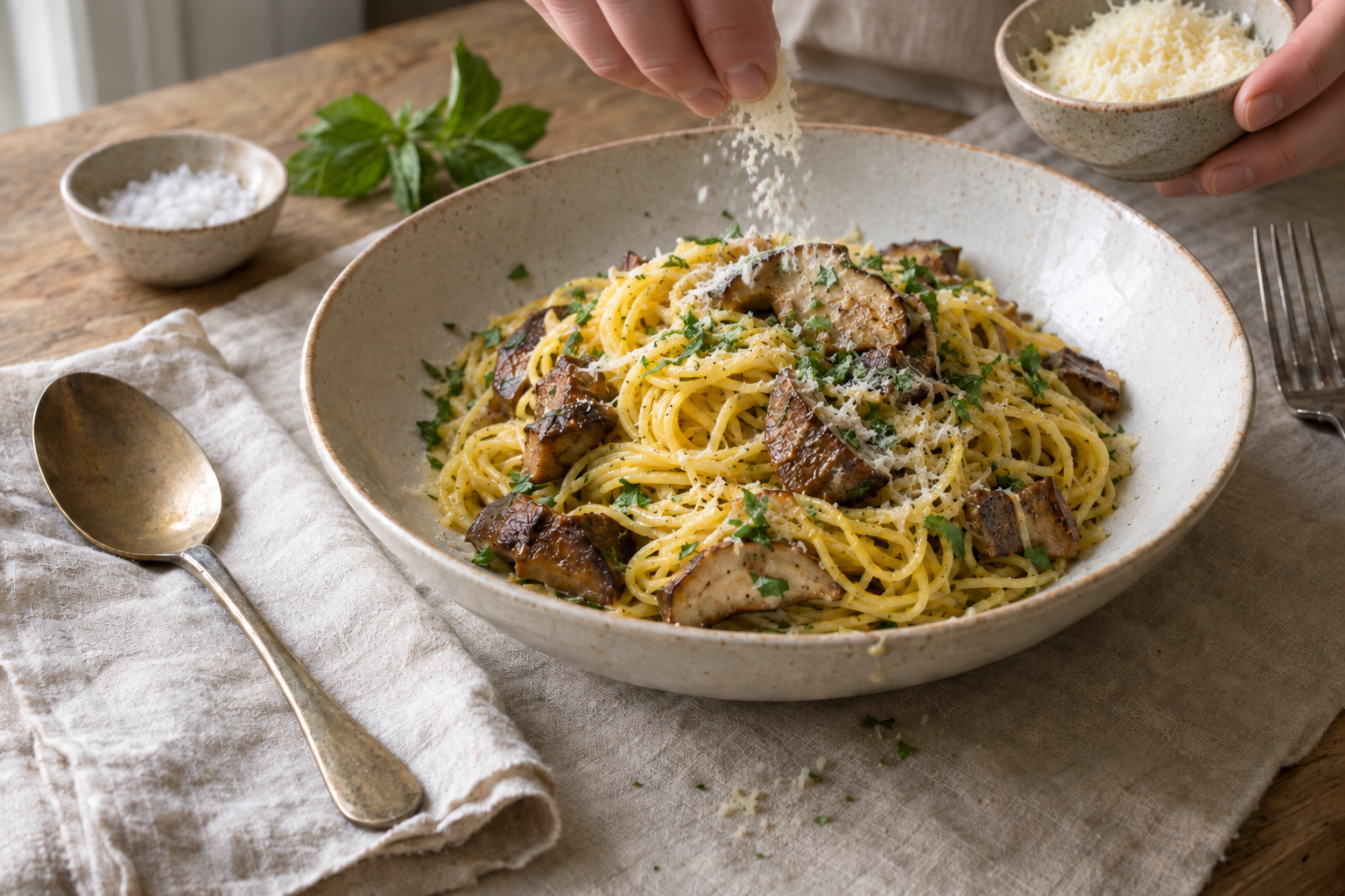 Tajarin with Porcini Mushrooms, step photo 4